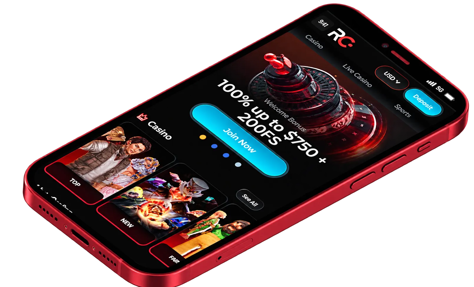 Revolution Casino App Screenshot